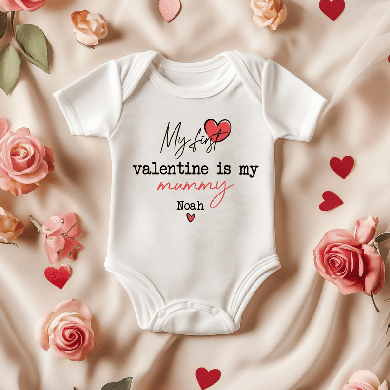 My First Valentine is my Mummy Personalised Baby Bodysuit - Little Lili Store