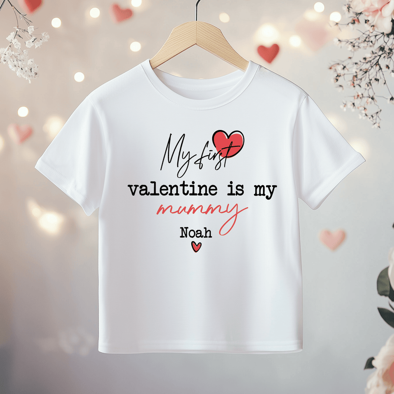 My First Valentine Is My Mummy Personalised Toddler & Kids T Shirt - Little Lili Store