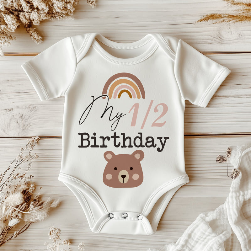 My Half Birthday Boho Girl Baby Bodysuit - Little Lili Store