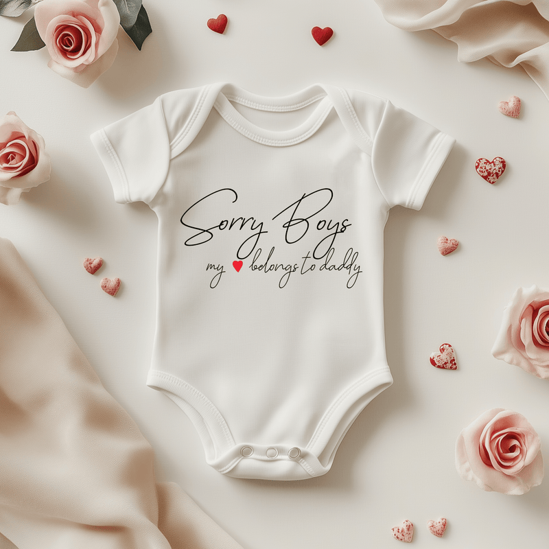 My Heart Belongs To Daddy Valentines Baby Bodysuit - Little Lili Store