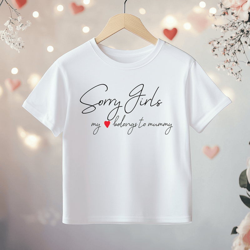 My Heart Belongs To Mummy Valentines Toddler & Kids T Shirt - Little Lili Store