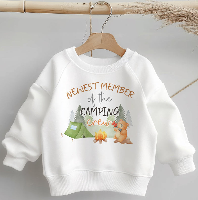 Newest Member Of The Camping Crew Toddler & Kids Sweatshirt - Little Lili Store