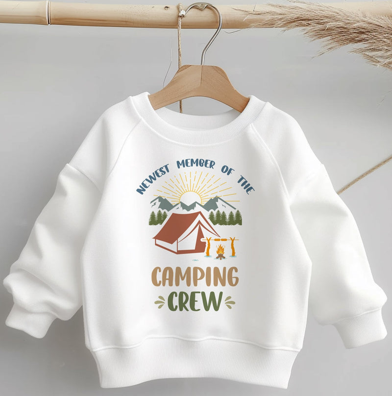 Newest Member Of The Camping Crew Toddler & Kids Sweatshirt - Little Lili Store