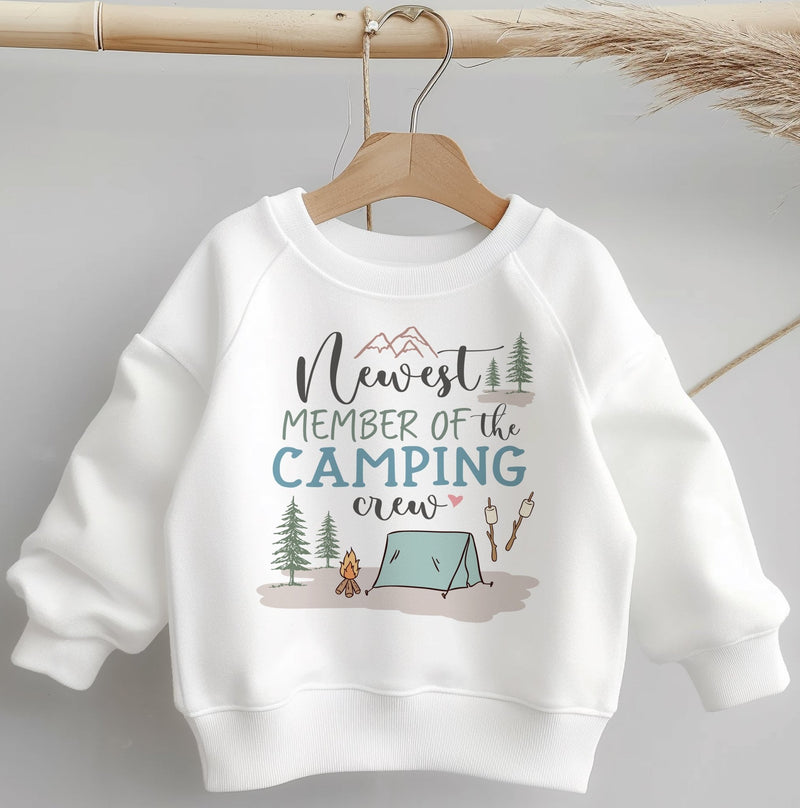 Newest Member Of The Camping Crew Toddler & Kids Sweatshirt - Little Lili Store