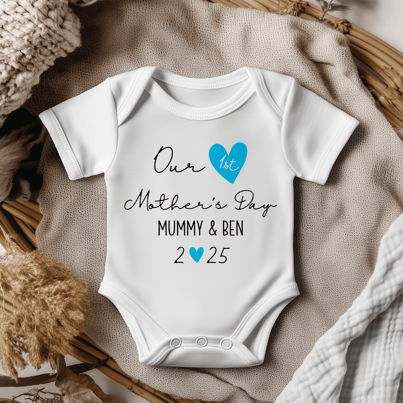 Our 1st Mother's Day Boy Personalised Baby Bodysuit - Little Lili Store