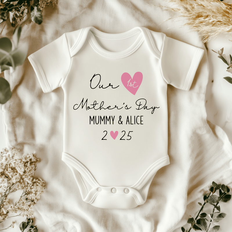 Our 1st Mother's Day Girl Personalised Baby Bodysuit - Little Lili Store