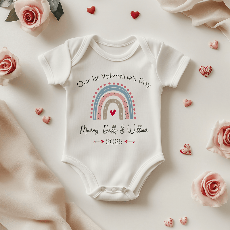 Our 1st Valentine's Day Personalised Baby Bodysuit - Little Lili Store