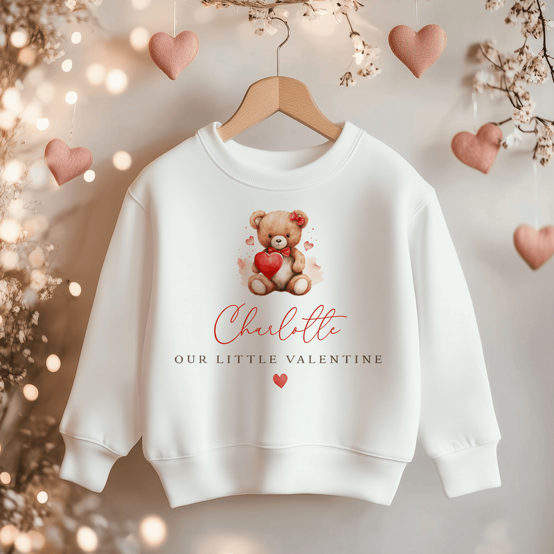 Our Little Valentine Girl Personalised Toddler & Kids Sweatshirt - Little Lili Store