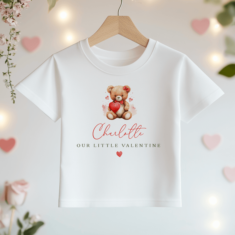 Our Little Valentine Girl Personalised Toddler & Kids T Shirt - Little Lili Store