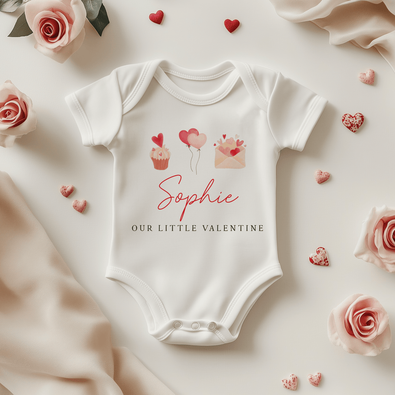 Our Little Valentine Personalised Baby Bodysuit - Little Lili Store