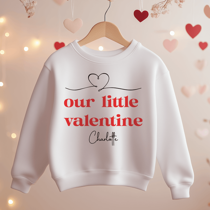 Our Little Valentine Personalised Name Toddler & Kids Sweatshirt - Little Lili Store