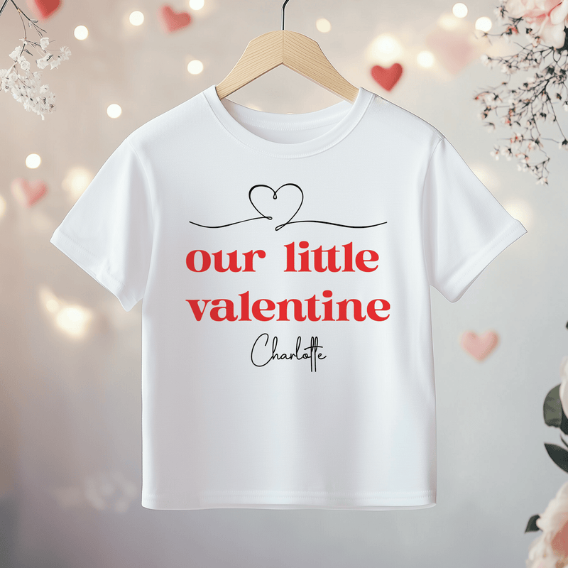 Our Little Valentine Personalised Name Toddler & Kids T Shirt - Little Lili Store