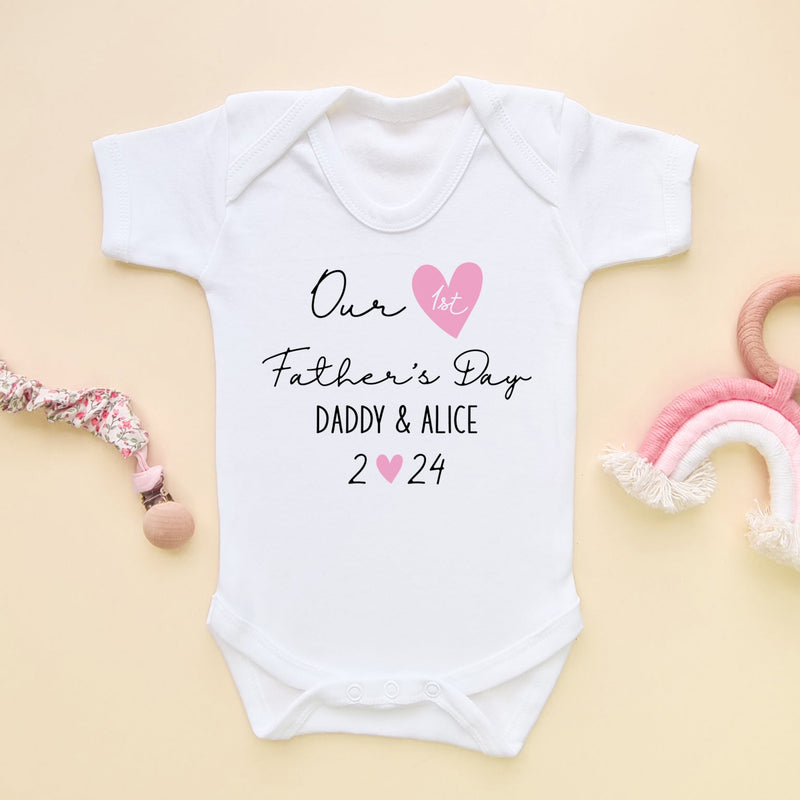 Personalised (Girl) Our 1st Father's Day Baby Bodysuit - Little Lili Store (8204337316120)