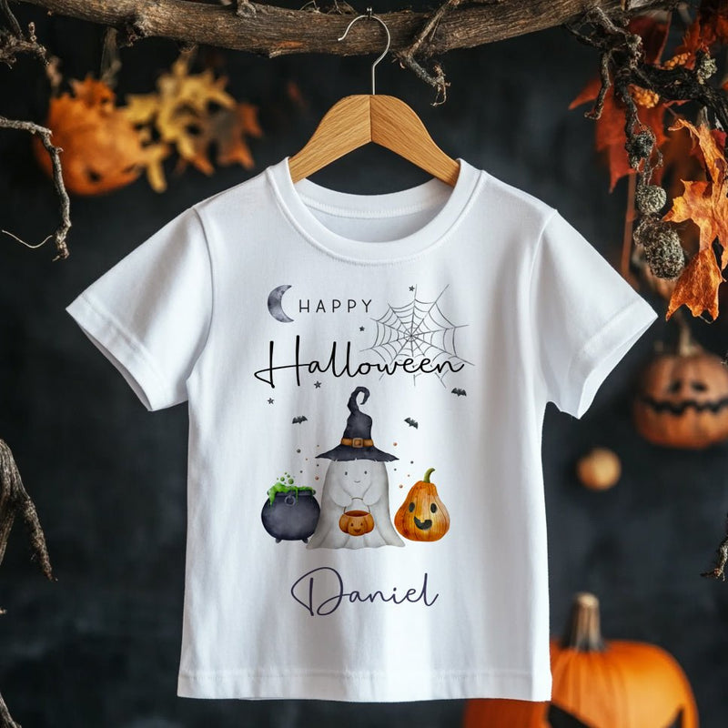 Personalised Halloween Ghost Witch Toddler & Kids T Shirt - Little Lili Store