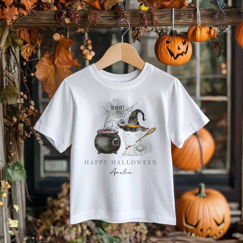 Personalised Halloween Ghost Witch Toddler & Kids T Shirt - Little Lili Store