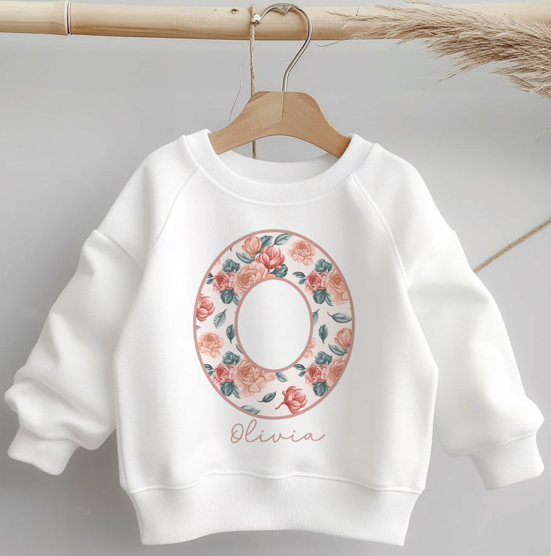 Personalised Name Boho Floral Pattern Toddler & Kids Sweatshirt - Little Lili Store