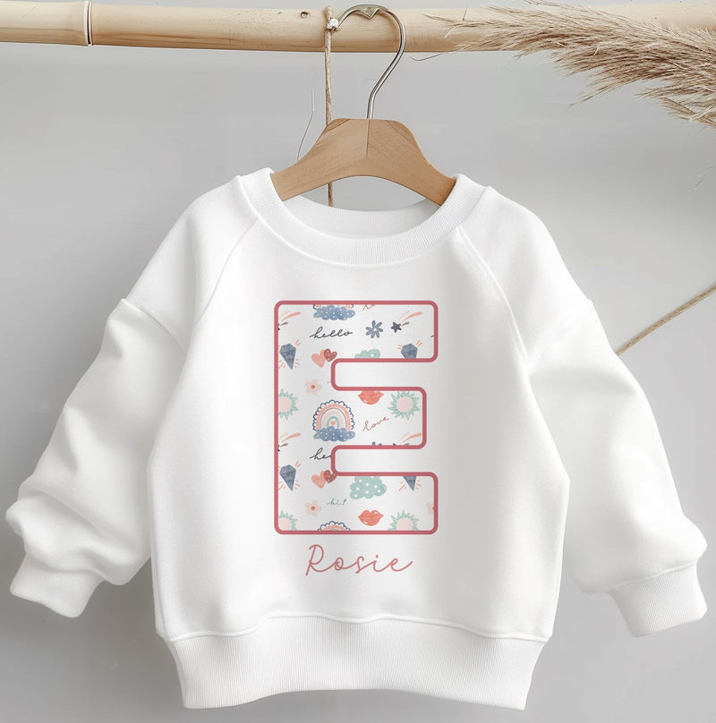 Personalised Name Boho Rainbow Toddler & Kids Sweatshirt - Little Lili Store