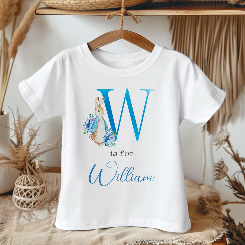 Personalised Name Boy Peter Rabbit Inspired Toddler & Kids T Shirt - Little Lili Store