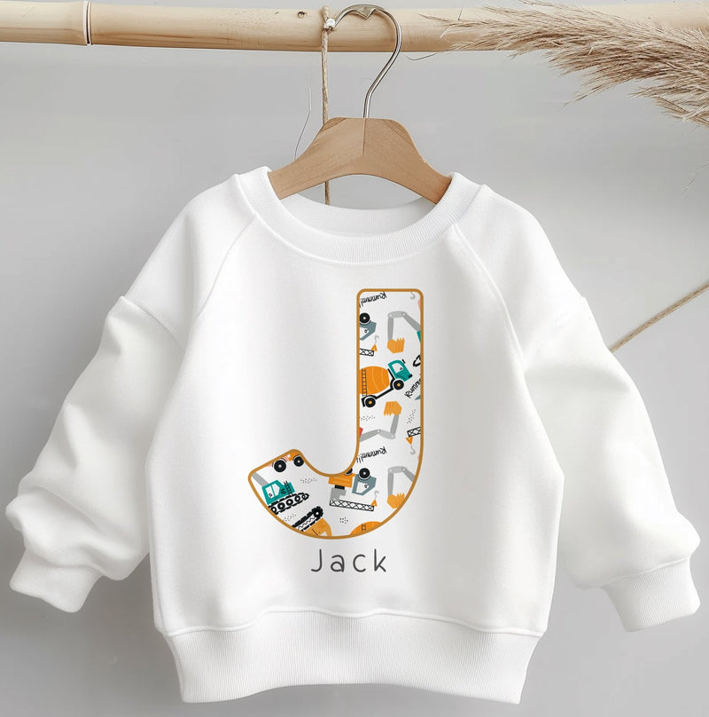 Personalised Name Construction Toddler & Kids Sweatshirt - Little Lili Store