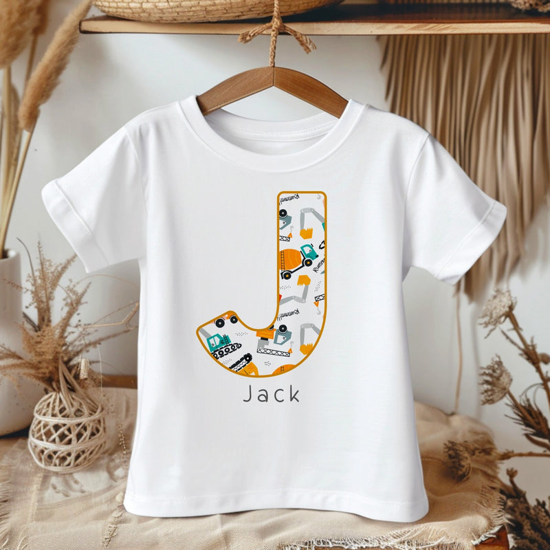 Personalised Name Construction Toddler & Kids T Shirt - Little Lili Store