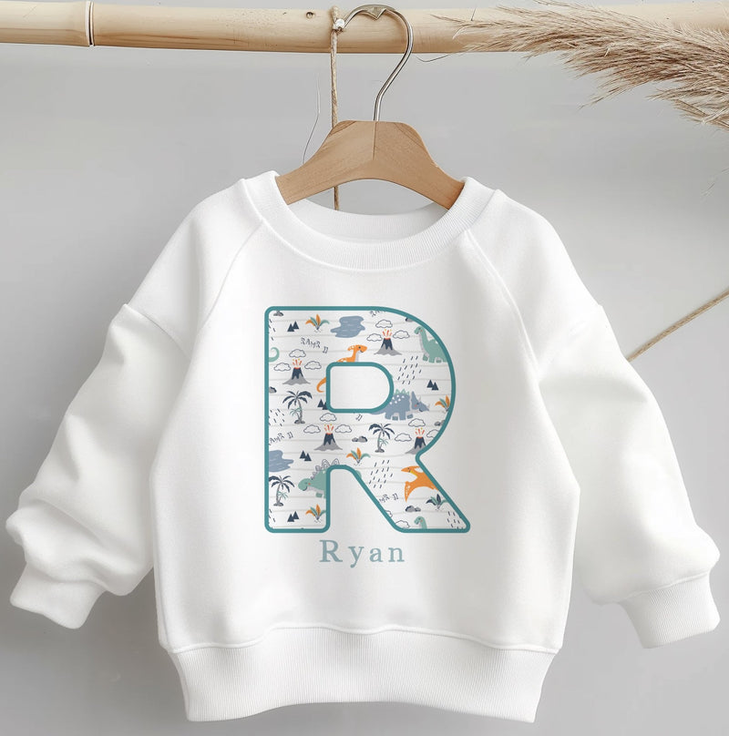 Personalised Name Dinosaur Pattern Toddler & Kids Sweatshirt - Little Lili Store