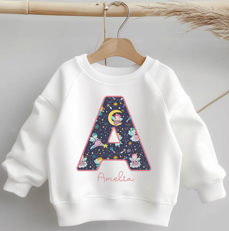 Personalised Name Fairy In Space Theme Toddler & Kids Sweatshirt - Little Lili Store