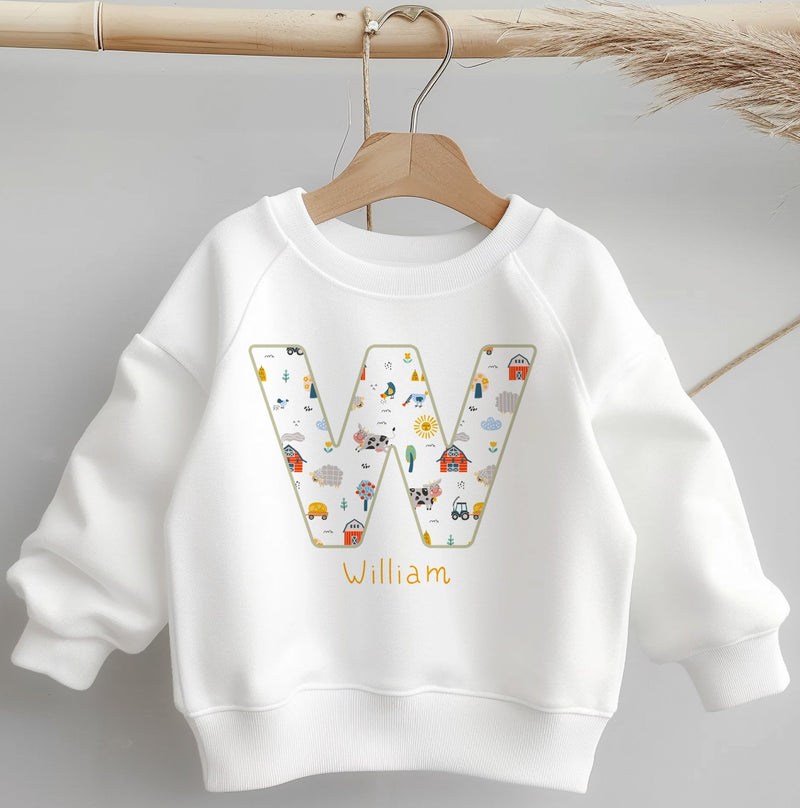 Personalised Name Farm Theme Toddler & Kids Sweatshirt - Little Lili Store