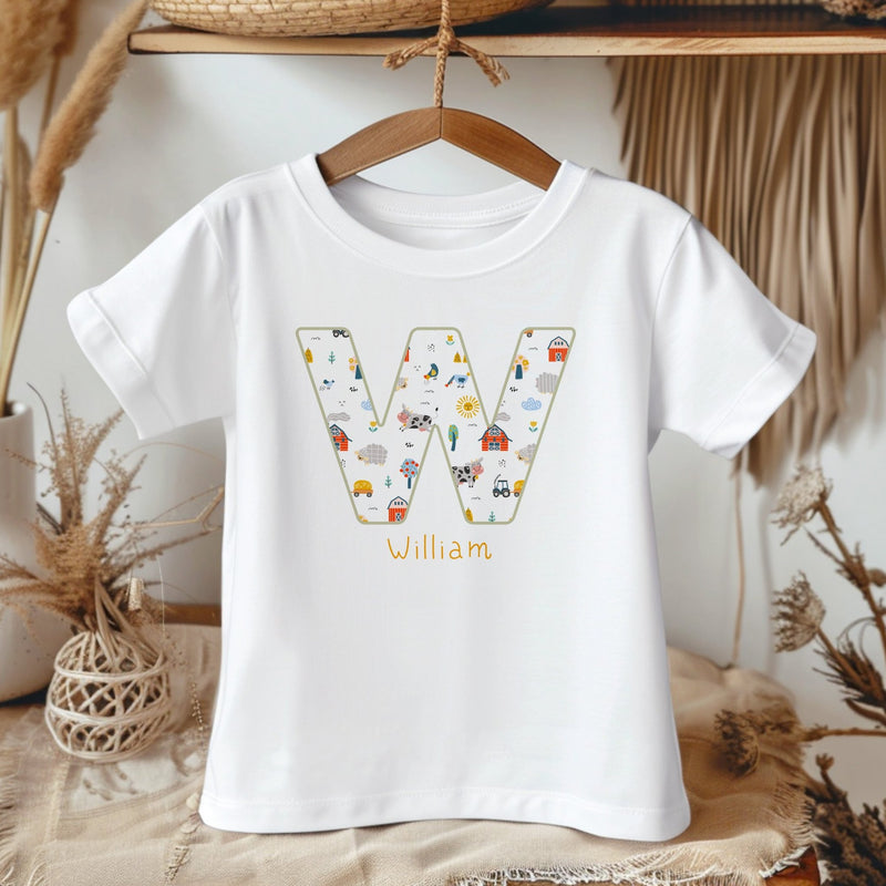 Personalised Name Farm Theme Toddler & Kids T Shirt - Little Lili Store