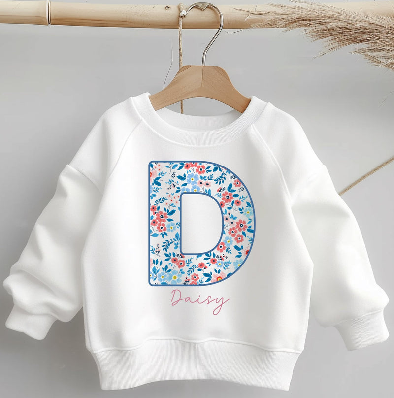 Personalised Name Floral Theme Toddler & Kids Sweatshirt - Little Lili Store