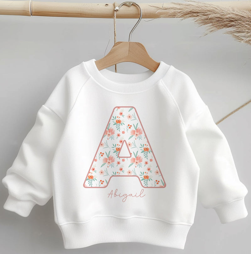 Personalised Name Floral Theme Toddler & Kids Sweatshirt - Little Lili Store