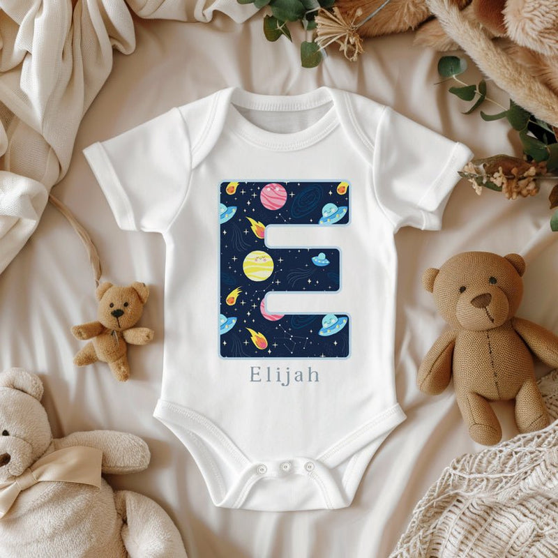 Personalised Name Galaxy Theme Baby Bodysuit - Little Lili Store