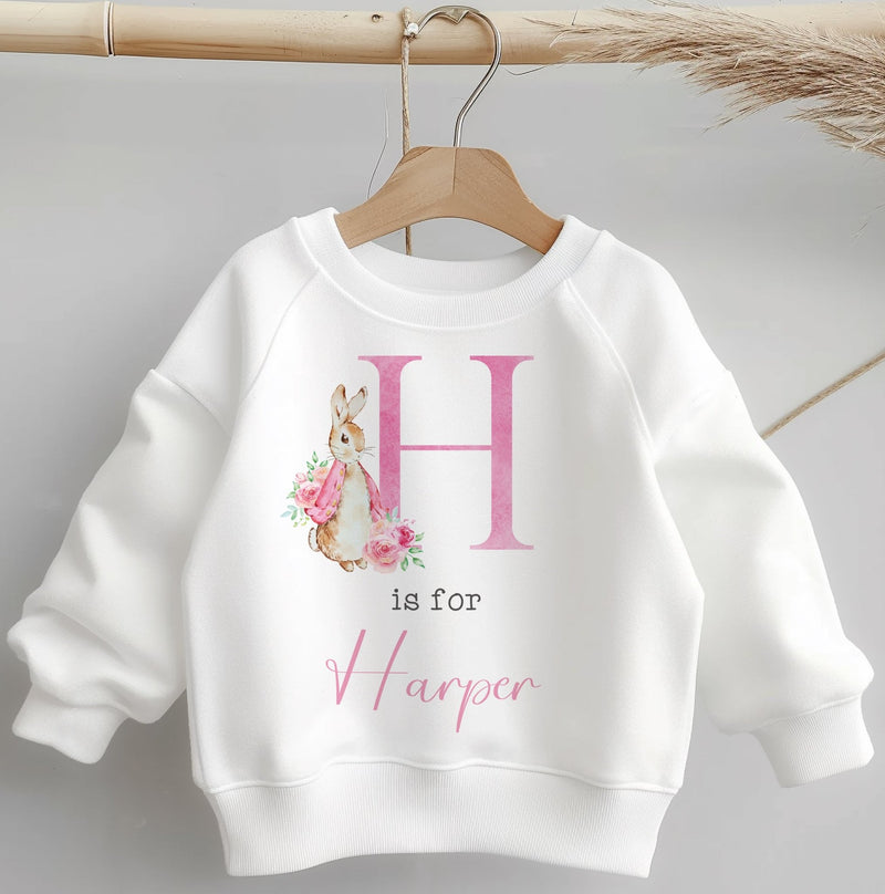 Personalised Name Girl Peter Rabbit Inspired Toddler & Kids Sweatshirt - Little Lili Store