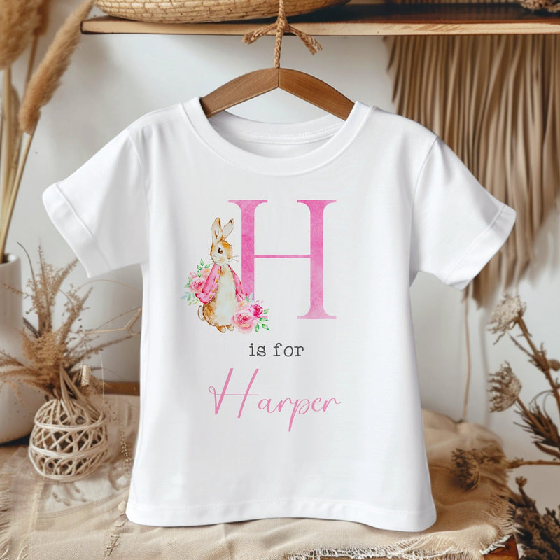 Personalised Name Girl Peter Rabbit Inspired Toddler & Kids T Shirt - Little Lili Store