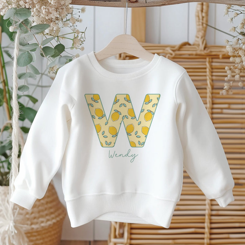 Personalised Name Lemon Theme Toddler & Kids Sweatshirt - Little Lili Store