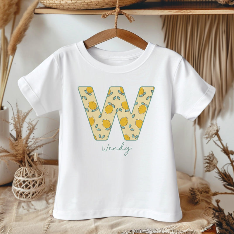 Personalised Name Lemon Theme Toddler & Kids T Shirt - Little Lili Store