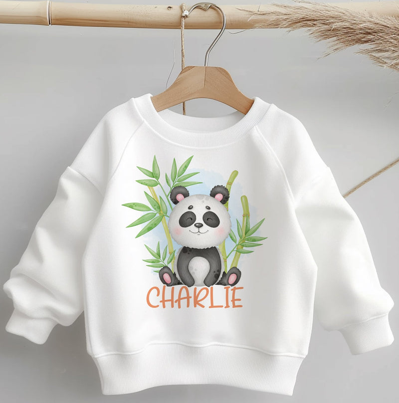 Personalised Name Panda Toddler & Kids Sweatshirt - Little Lili Store