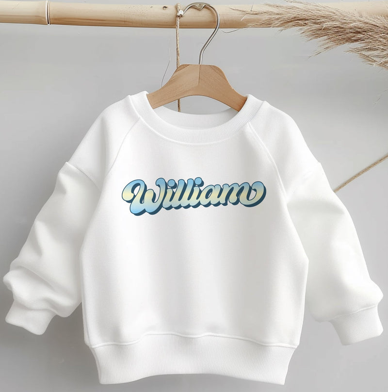 Personalised Name Retro Boy Toddler & Kids Sweatshirt - Little Lili Store