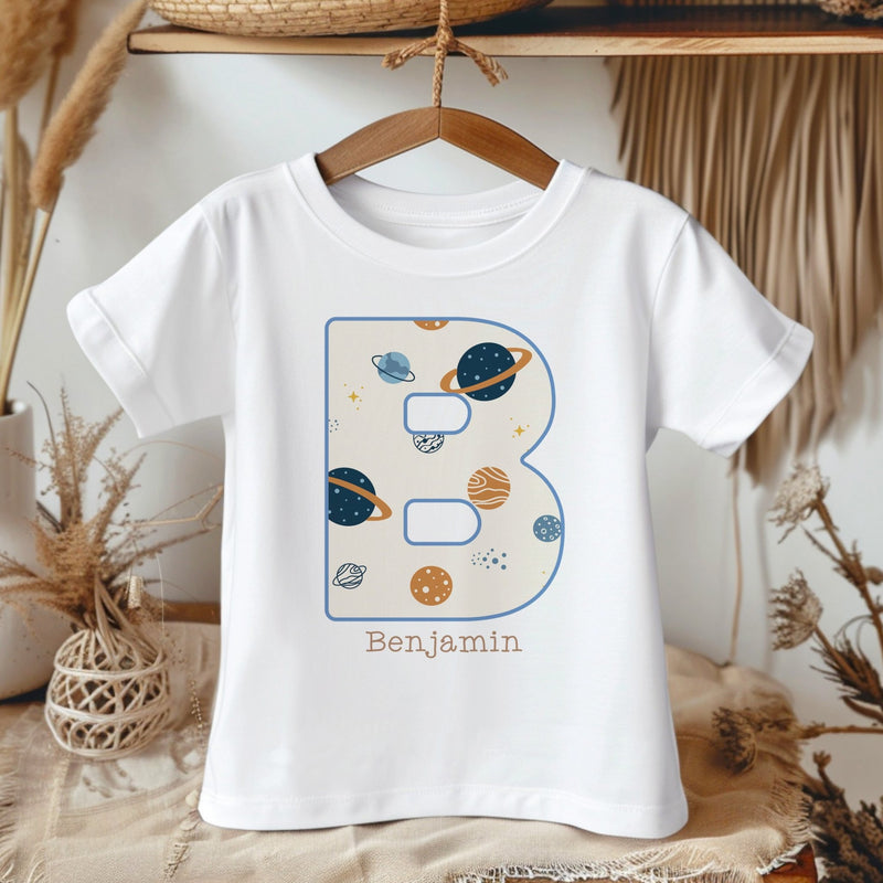 Personalised Name Space Theme Toddler & Kids T Shirt - Little Lili Store