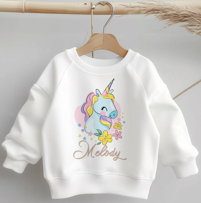 Personalised Name Unicorn Toddler & Kids Sweatshirt - Little Lili Store