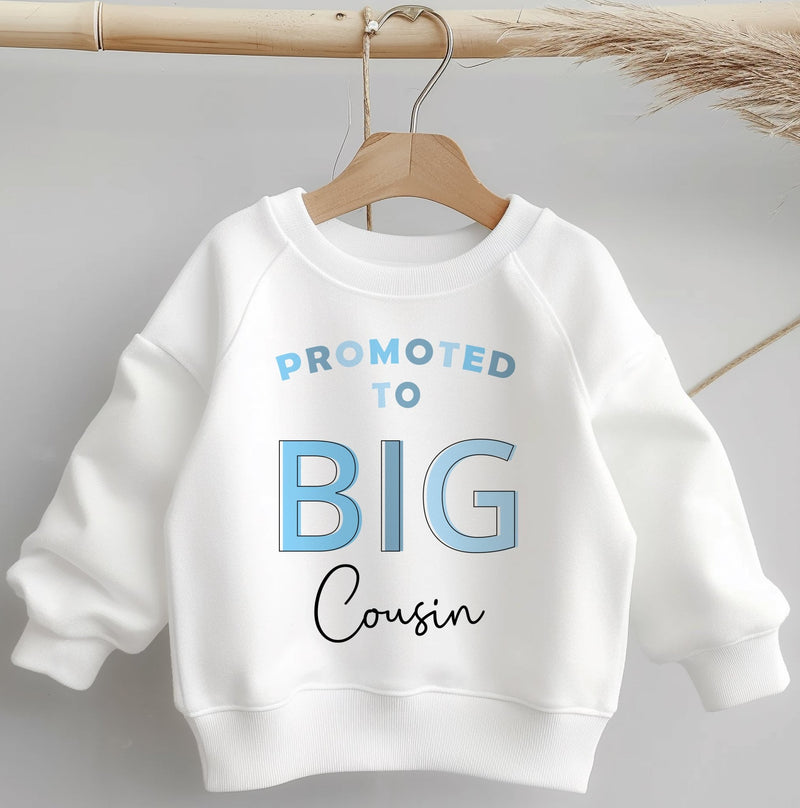 Promoted To Big Cousin Blue Theme Toddler & Kids Sweatshirt - Little Lili Store