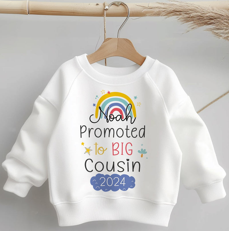 Promoted To Big Cousin Boy Perosnalised Toddler & Kids Sweatshirt - Little Lili Store