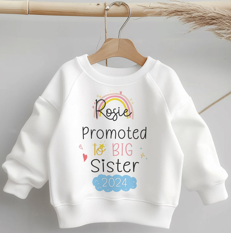 Promoted To Big Sister Perosnalised Toddler & Kids Sweatshirt - Little Lili Store