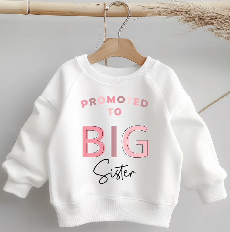 Promoted To Big Sister Pink Letters Toddler & Kids Sweatshirt - Little Lili Store