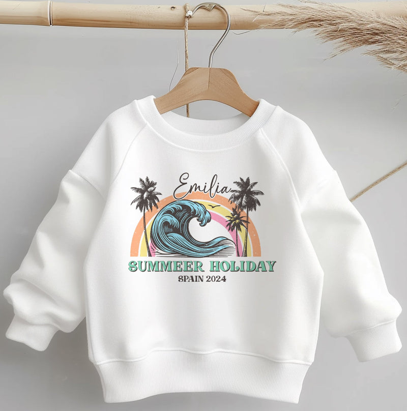 Retro Summer Holiday Personalised Toddler & Kids Sweatshirt - Little Lili Store