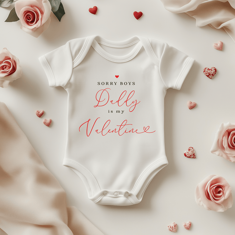 Sorry Boys Daddy Is My Valentine Baby Bodysuit - Little Lili Store