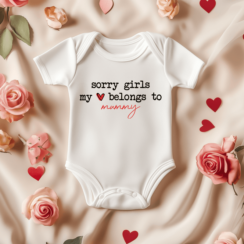 Sorry Girls My Heart Belongs To Mummy Valentine's Day Baby Bodysuit - Little Lili Store