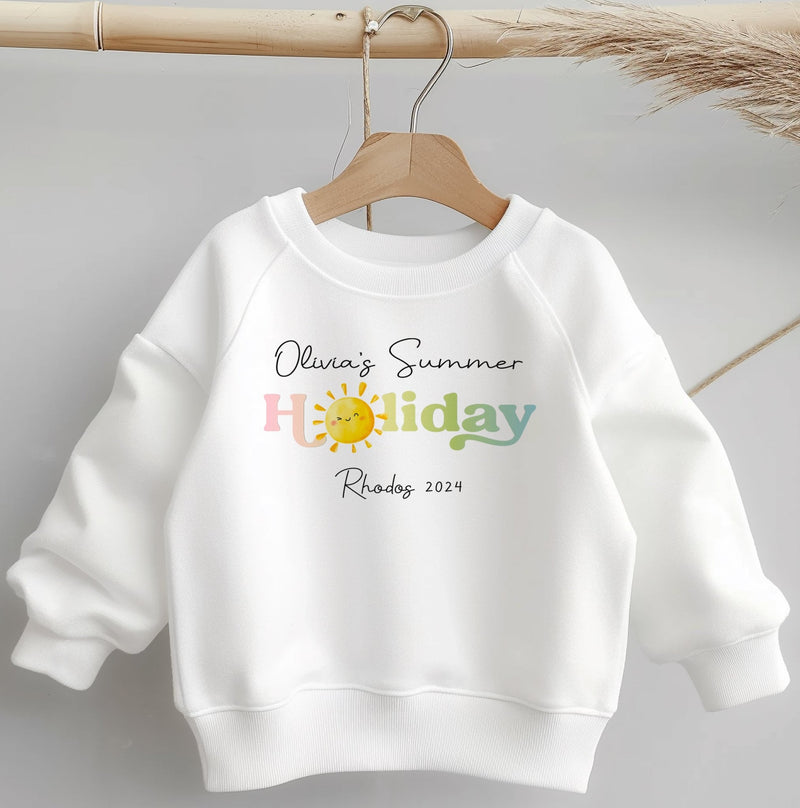 Summer Holiday Personalised Toddler & Kids Sweatshirt - Little Lili Store