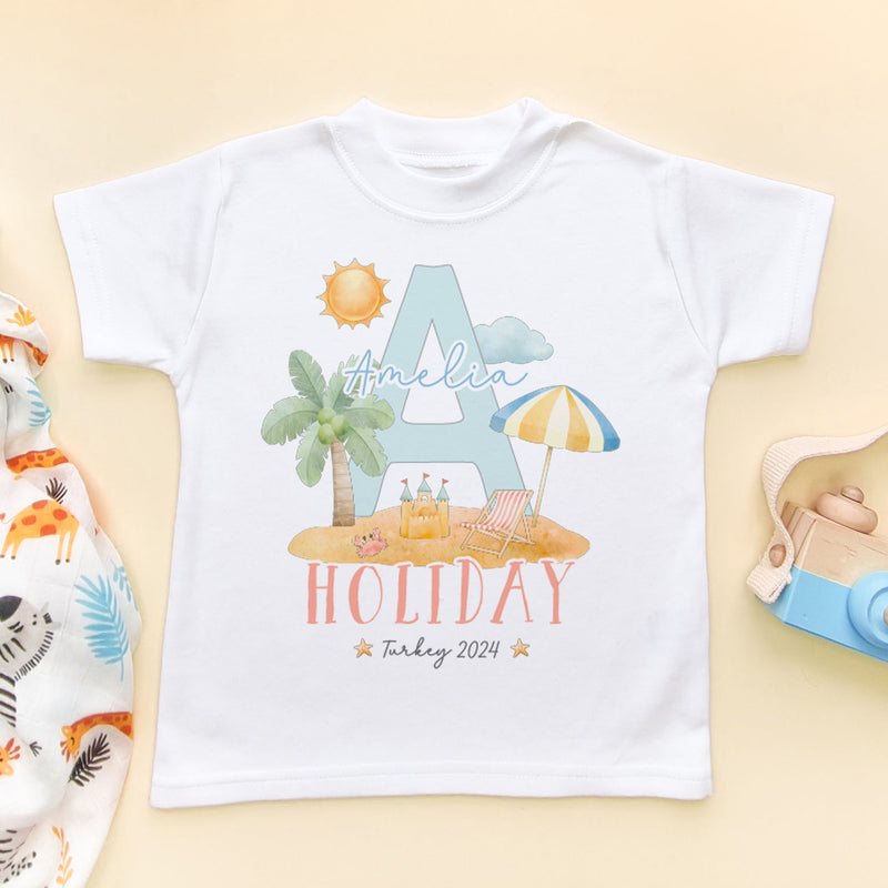 Summer Holiday Personalised Toddler & Kids T Shirt - Little Lili Store