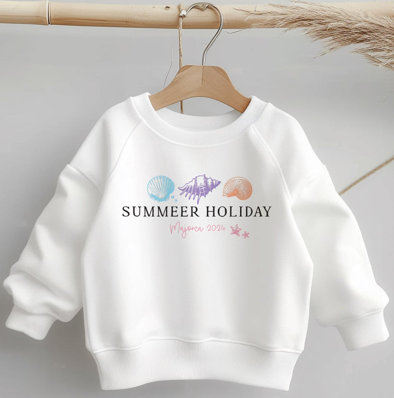 Summer Holiday Sea Shells Personalised Toddler & Kids Sweatshirt - Little Lili Store