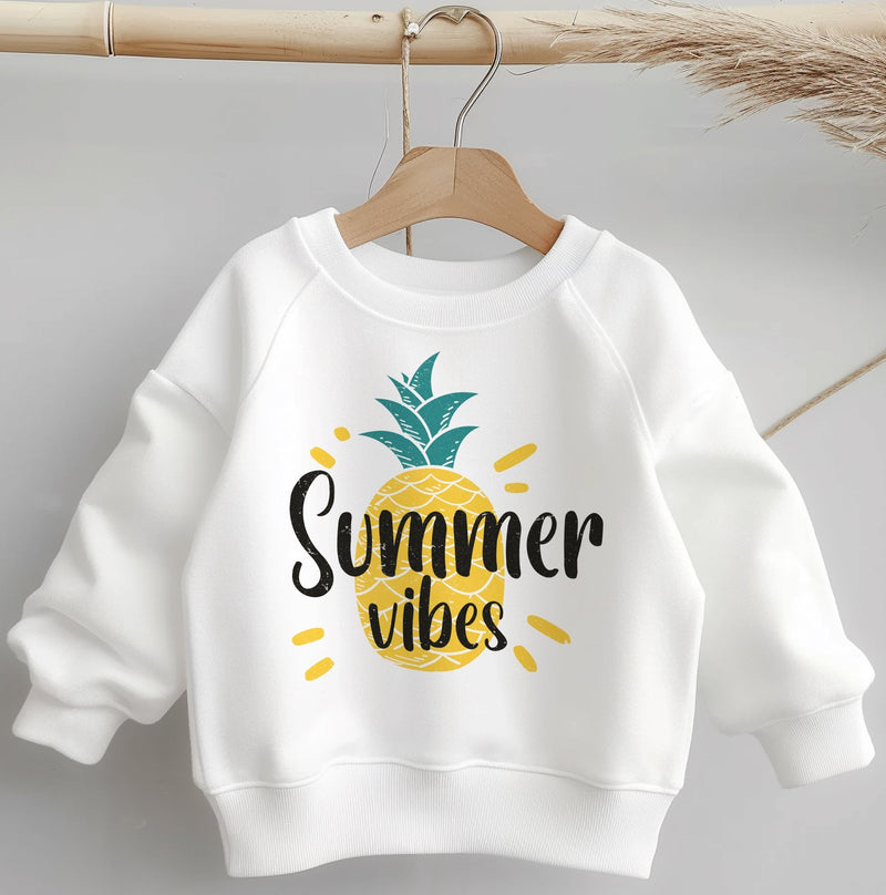 Summer Vibes Pineapple Toddler & Kids Sweatshirt - Little Lili Store